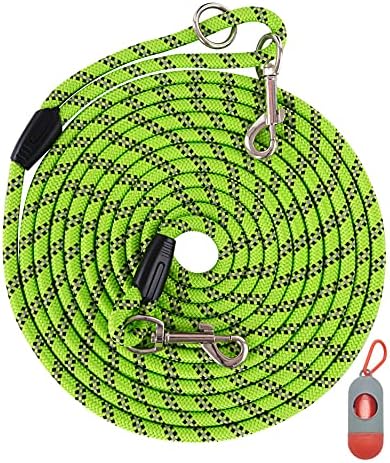 100FT Extra Long Dog Leash for Dog Training, Reflective Threads Check Cord Dog Leash, Heavy Duty Dog Lead for Large Medium Small Dogs Outside Walking, Playing, Camping, or Yard