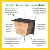 Carpenter Bee Traps for Outside - Carpenter Bee Trap, Turbo Trap 2.0 W/Bee Vault Wood Bee Traps - Carpenter Bee Traps for Outdoors Hanging - Bee Catchers for Outside (White, 2 Pack)