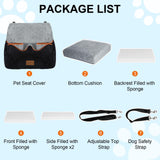 wagnation Dog Car Seat for Small/Medium Dogs Under 35lbs, Pet Booster Seat with 4In Memory Foam Cushion, Fully Detachable and Washable, Travel Dog Carseat with Storage Pocket and Safety Belt