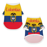 KINGUYSE Colombia Coat of Arms Flag Colombian Flags Dog Shirt Pet Cotton T-Shirt Short Sleeve Outfit Soft Breathable Pet Clothes Stretchy Doggy Tank Top Apparel Dogs Cats Outdoor Sweatshirt Small