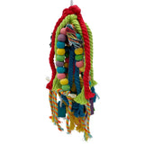 GILYGI 20.5 inch Parrot Chewing Toys - Wooden Block Tearing and Cotton Rope Toys for Medium Large Extra Large Parrot Conures African Grey Amazon Cockatoo and Macaw