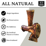 K9 Connoisseur Beef Marrow Large Dog Bones Long Lasting for Aggressive Chewers - USA Made Single Ingredient Champ Bones for Large Dogs Over 50 Pounds - 3 Pack