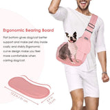 SlowTon Dog Carrier Sling - Hard Bottom Support Dog Carriers for Small Dogs with Adjustable Padded Shoudler Strap, Dog Purse for Puppy Cat Pet with Drawstring Opening Storage Zipper Pockets (Peach)