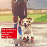 CovertSafe& Dog Boots for Dogs Non-Slip, Waterproof Dog Booties for Outdoor, Dog Shoes for Medium to Large Dogs 4Pcs with Rugged Sole Black-Red