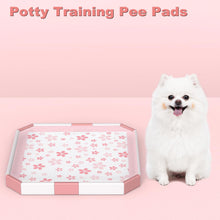 Load image into Gallery viewer, MIZOK Puppy Pads 22"x 22" with Leak-Proof Quick-Dry Design Pee Pads for Dogs Potty Training, 6-Layer Standard Absorbency Dog Pee Pads Regular Size, Pink Cherry Blossom Pattern (50 Counts)
