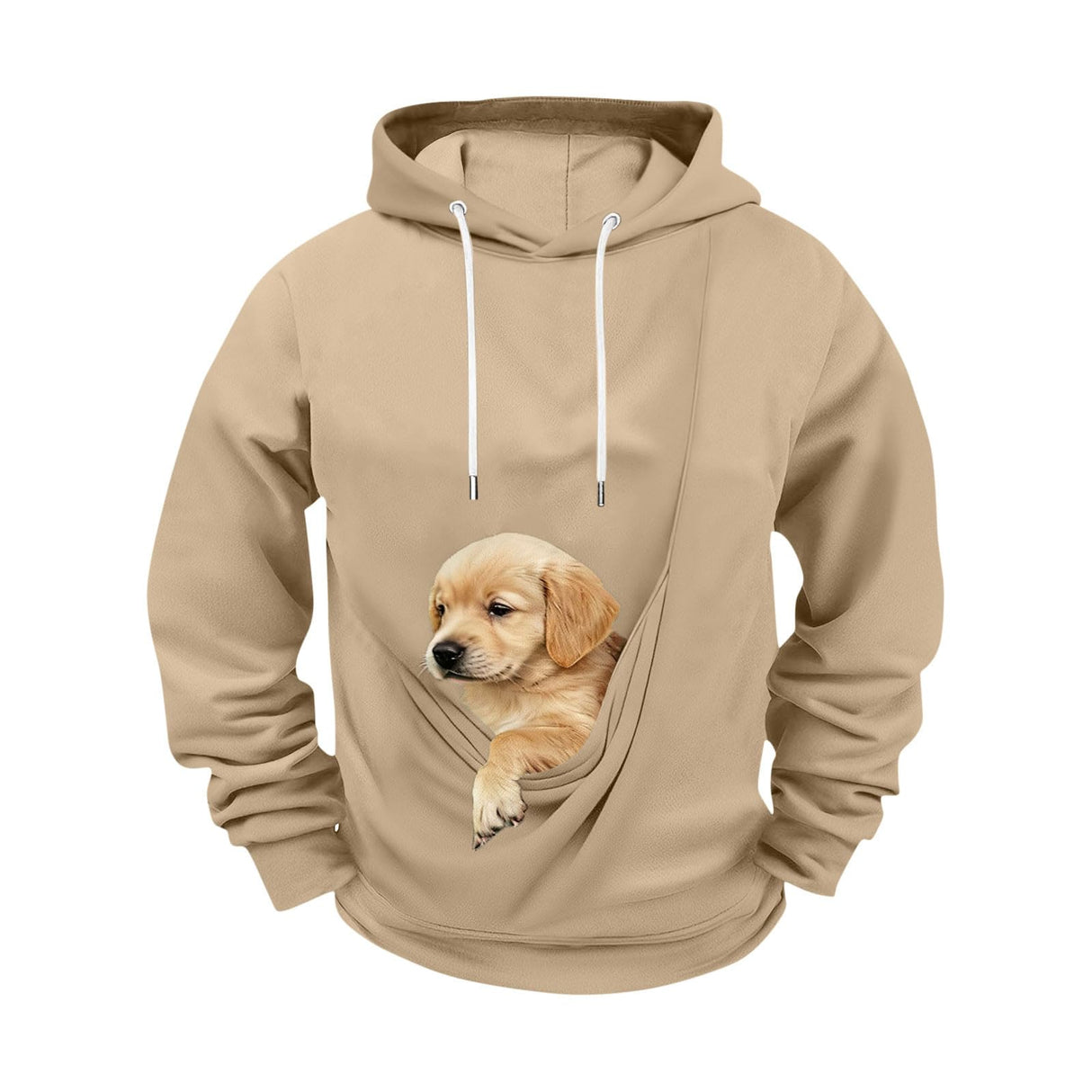 Men's Pouch Hoodie with Pet Pocket Long Sleeve Pullover Sweatshirt Kangaroo Casual Warm Hooded Winter Tops for Dog Cat Dog Carrier Soft Tops Fall Shirts