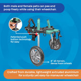 Walkin' Wheels Small Dog Wheelchair, Lightweight Dog Wheelchair for Back Legs, 15-25 lbs, for 9-11 inches Leg Height - Seafoam