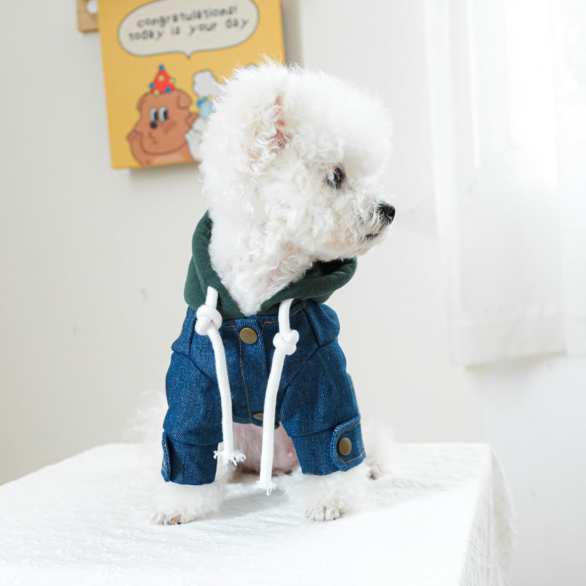 Dog Lapel Denim Vest Jacket Puppy Classic Jean Shirt Clothes Small Dogs Girl Boy Vintage Costume Dog Cat Stylish Denim Coats Chihuahua Yorkie Clothes Christmas Holiday Birthday Dog Outfits