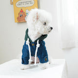 Dog Lapel Denim Vest Jacket Puppy Classic Jean Shirt Clothes Small Dogs Girl Boy Vintage Costume Dog Cat Stylish Denim Coats Chihuahua Yorkie Clothes Christmas Holiday Birthday Dog Outfits