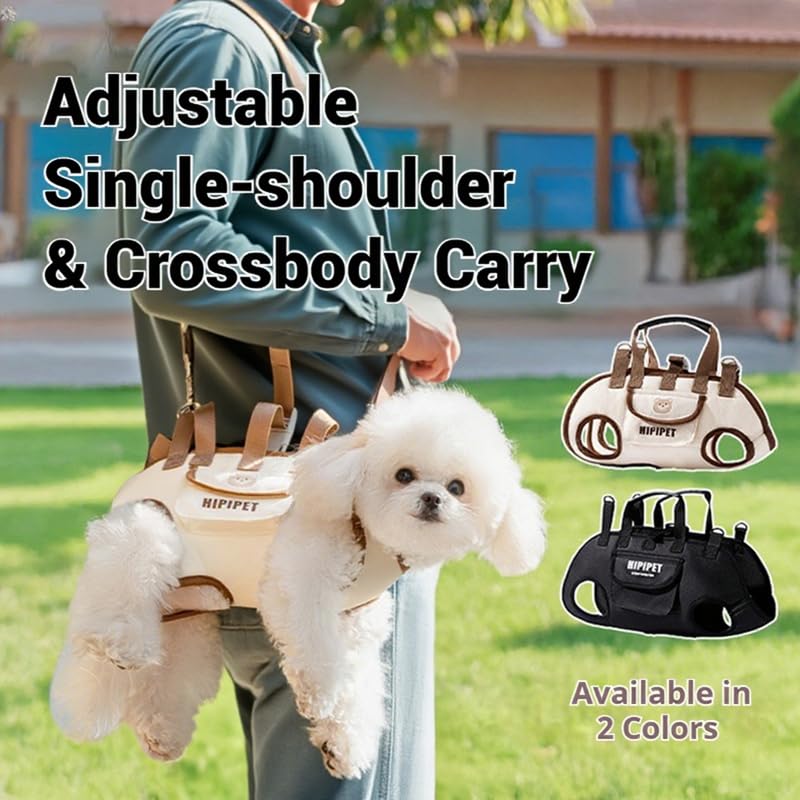 4-in-1 Convertible Pet Carrier for 14-20 lbs Dogs & Cats - Breathable Air Mesh Backpack Harness with Spine Protection | Adjustable Sling, Shoulder Bag & Handheld | Black-L