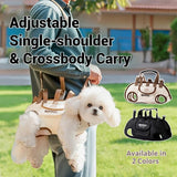 4-in-1 Convertible Pet Carrier for 14-20 lbs Dogs & Cats - Breathable Air Mesh Backpack Harness with Spine Protection | Adjustable Sling, Shoulder Bag & Handheld | Black-L
