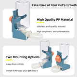 NIENIE No Mess Bird Feeder Water Dispenser Set, Automatic Transparent Parrot Feeder Acrylic Parrot Food Container Drinker, Blue (Pack of 2)