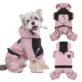 Duuclume Warm Dog Coat with Hood,Waterproof Windproof Winter Full Body Dog Jacket Snowsuit,Adjustable Cold Weather Pet Clothes