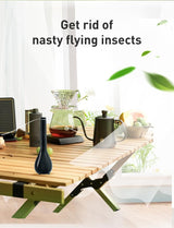 HUT-Fly Fans for Tables,Portable Fan for Outdoor Indoor,Restaurant Patio Fly Fan,Battery USB Fan,Black（4 pack）