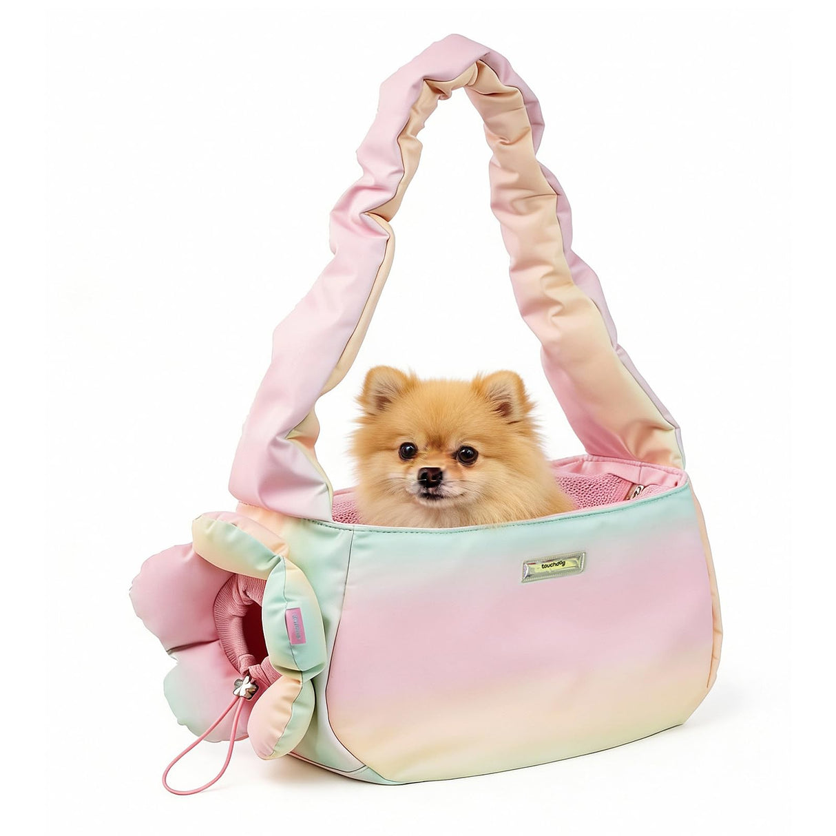 TOUCHDOG Pet Carrier Purse for Small Dogs & Cats - Lightweight Travel Handbag, Breathable Tote with Padded Interior (Pink)