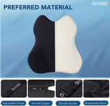 QUTOOL Lumbar Support Pillow for Car/Office Chair, Memory Foam Back Cushion for Car Seat, Back Pain Relief Adjustable Strap and Washable Cover, Lower Back Pillow Fits Most Cars, Trucks (Black)