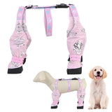Paw Dog Boot Leggings, Dog Shoes, Dog Suspender Boots, Dirty Proof Dog Boot Leggings, Dog Paw Boot Leggings, Dog Boots with Suspenders for Outdoor Walking (Light Pink, XL)