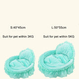 Cute Princess Pet Bed Bow-TIE Lace Cat Dog Bed (S, Green)