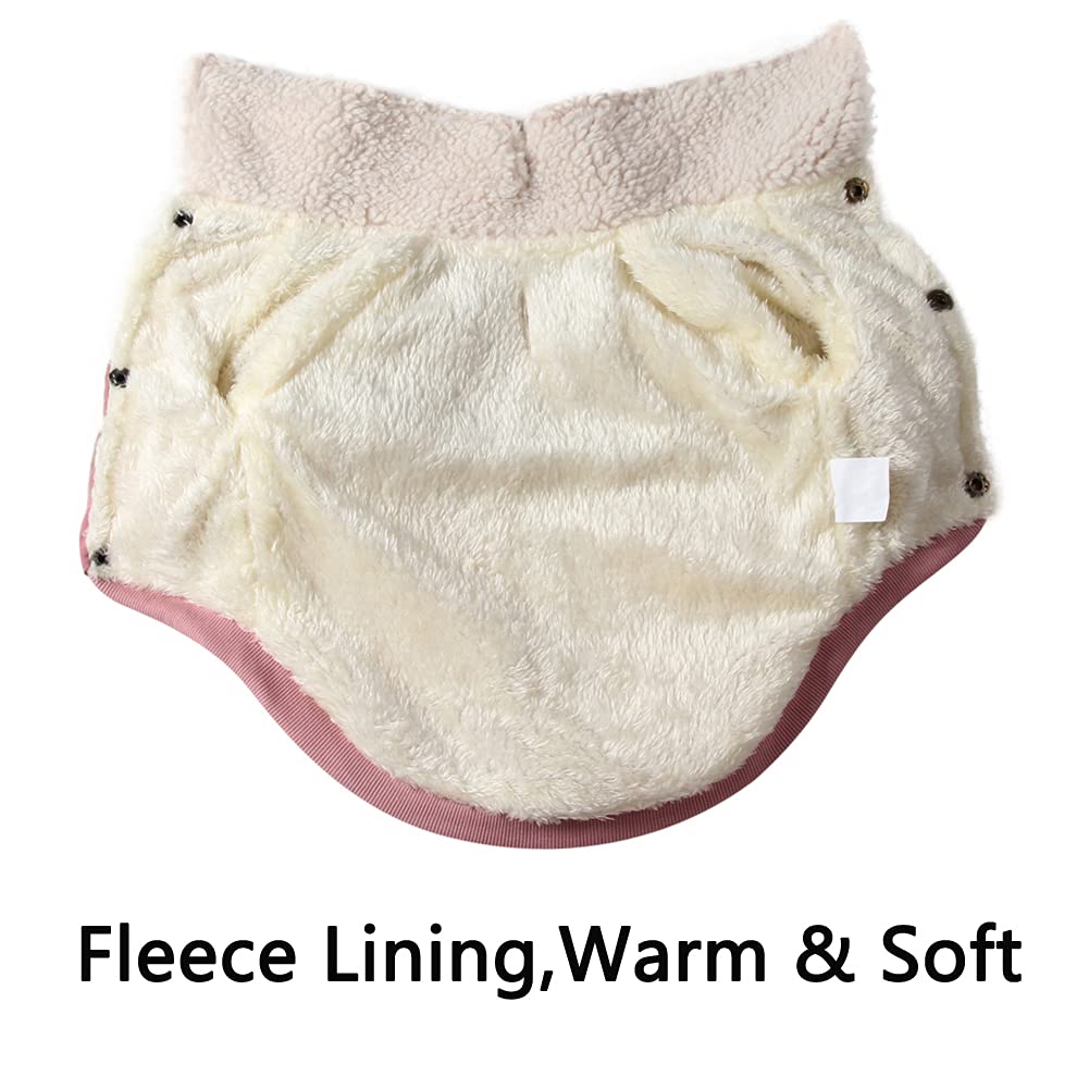 Vecomfy V-Collar Dog Coats for Medium Dogs Sweater Fleece Lining Warm Doggie Jacket for Cold Winter Pink L