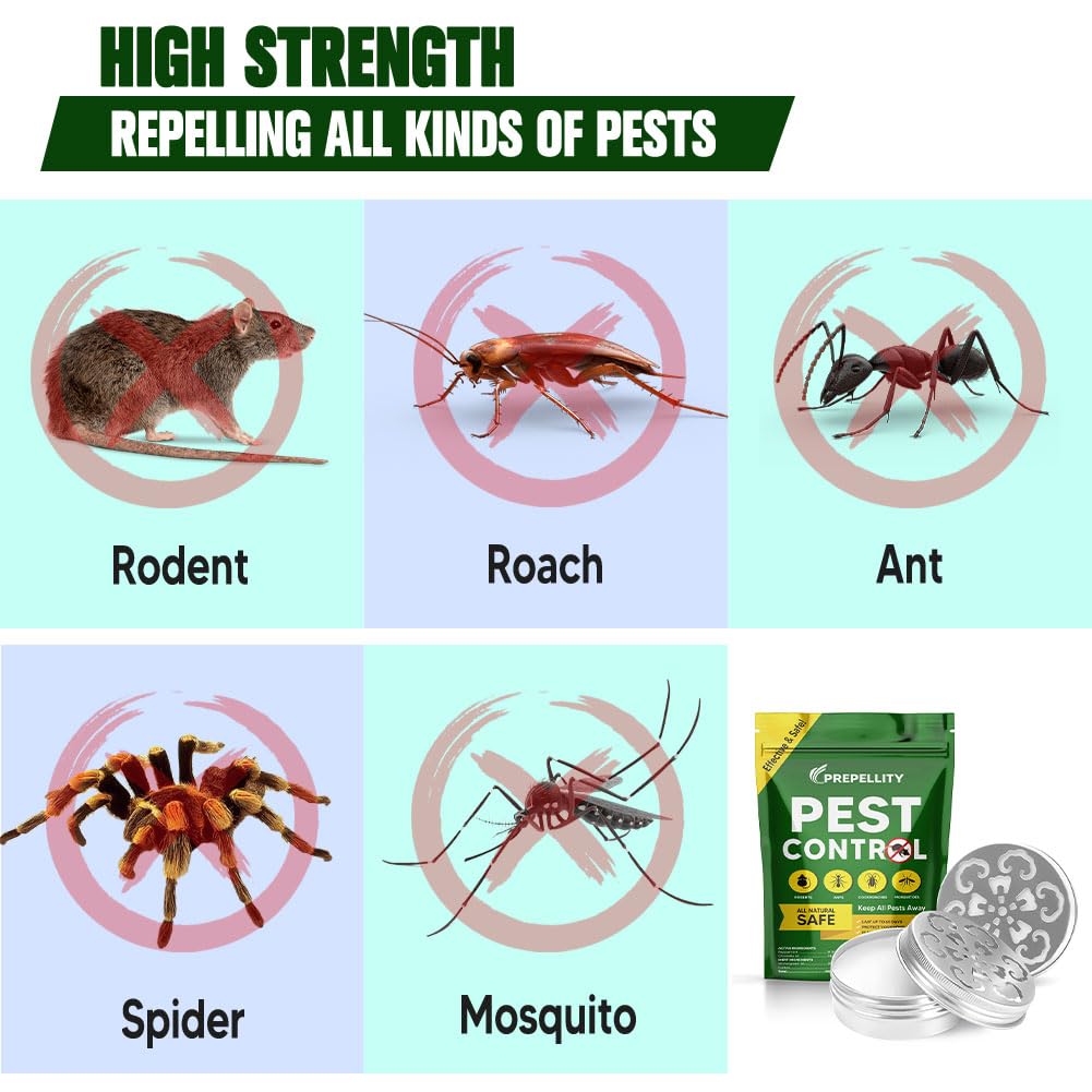 SUAVEC Pest Control Cream, Rodent Repellent, Mice Repellent Indoor, RV Mouse Repellent, Peppermint Oil to Repel Rat, Roach, Mosquito, Bugs & Other Pest, Rat Repellant, Mice Away, Spider Repellent-2P
