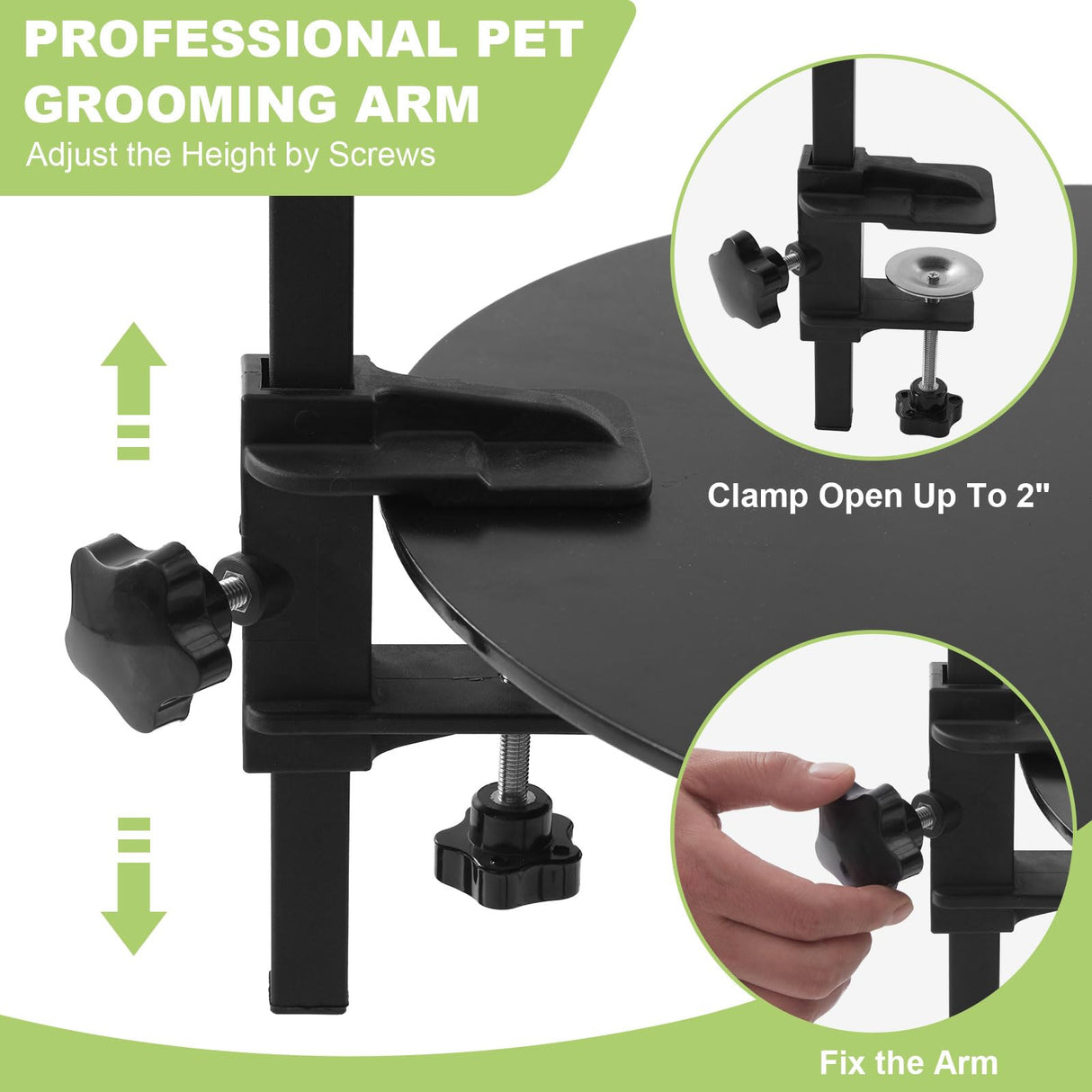 ZPVP Dog Grooming Arm with Hammock 35" Adjustable Dog Grooming Or Stand with Anti-Slip Metal Clamp No-Sit Haunch Holders for Small/Medium Pets Cat(Grooming Table Not Included)