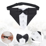 COSLANLEE 2 Pcs Dog Wedding Collar Outfit, Include Dog Tuxedo Attire, Wedding Mini Pet Ring Bearer Holder Pouch Box, Large, Ivory