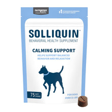 Load image into Gallery viewer, Nutramax Solliquin Calming Support for Dogs, Behavioral Health Supplement with L-Theanine, Magnolia/Phellodendron, and Whey Protein Concentrate, Soft Chews, 75 Count
