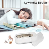 KUNPHY Ultrasonic Jewelry Cleaner, Jewelry Cleaner Machine 12oz 46KHz, Professional Sonic Cleaner with One-Touch Operation, Ultrasonic Cleaner for Rings, Glasses, Jewelry, Dentures White