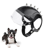 Dog Helmet for Small Breed Cool Pet Motorcycle Helmet with Drop-Down Clear Visor (with Rivets)
