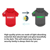 Dog Security Hoodie with Glow-in-The-Dark Prints DAJIDALI Dog Clothes Apparel Winter Sweatshirt Warm Sweater Jacket Coat Hoodie for Small Medium Large Dog Cat