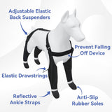 BillionChains Dog Boots with Adjustable Suspender, Anti-Slip Dog Shoes, Waterproof Paw Protector for Rainy, Snowy, Hot Pavement, L