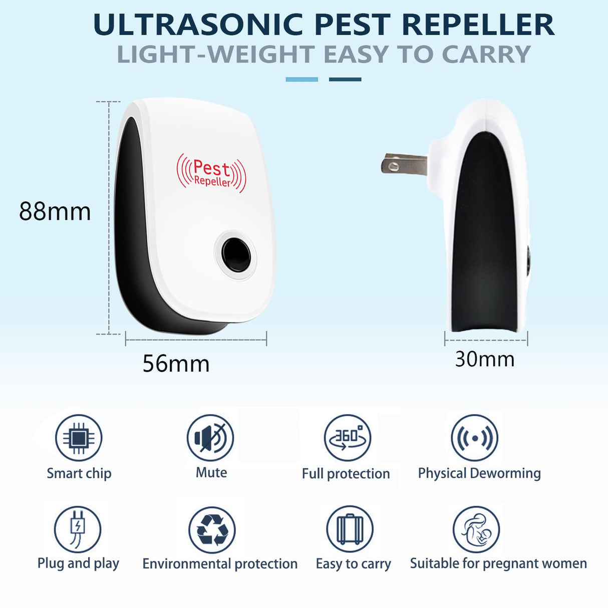 Ultrasonic Pest Repeller 10 Pack,Mosquito Repellent Plug in Pest Control Mice Repellent to Repel Flies,Spiders,Rodent,Ant,Indoor Cockroach Repellent for Home,Office,School,Safe for Adults Kids