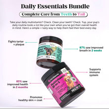 Load image into Gallery viewer, Dog Breath Freshener Dental Powder for Teeth Cleaning Plaque Off, Dental Care for Dogs, Tartar Remover for Teeth with Natural Herbal Blend + Postbiotics (Mint - 30 Servings)
