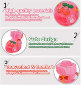 Cute Summer Dog Shoes Sweet Cherry Puppy Sandals Pet Jelly Shoes Flats, Dog Booties Paw Protector for Summer Hot Pavement (Candy Pink, #1: 1.57''x1.37''(Length*Width))