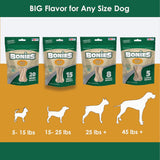 Bonies Natural Skin & Coat Formula Medium-Sized Single Bone - Promote Silky Coat & Healthy Skin, Healthy Teeth & Fresh Breath, Low Calories - Chicken Flavor, [Medium Dogs], 8 Bones