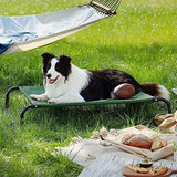 Bedsure Large Elevated Cooling Outdoor Dog Bed - Raised Dog Cot for Large Dogs, Portable Indoor & Outdoor Pet Hammock with Skid-Resistant Feet, Frame with Breathable Mesh, Green, 49 inches