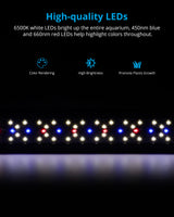 NICREW SkyLED Plus Aquarium Plant Light, Freshwater Fish Tank Light with Ramp Up and Dim Down, Spectrum Adjustable and Lighting Schedule Programmable with Controller, 30-36 Inches, 30 Watts