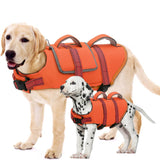 EMUST Dog Life Jacket, Thickened Dog Life Vests for Medium Large Dogs with Added Layer, Reflective Pet Life Preserver Floats for Pool Boating Swimming, Orange, M