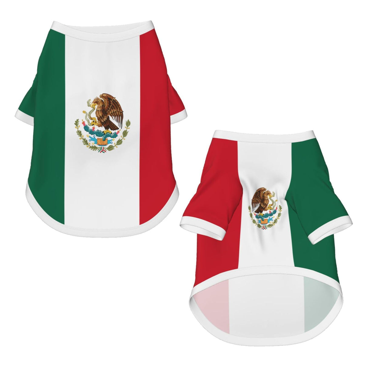 GHRNYTGVF Mexico Flag Pattern Small Pet T-Shirt Short Sleeve Dog and Cats Tees, 100% Cotton and Lightweight Dog Clothes Small