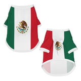 GHRNYTGVF Mexico Flag Pattern Small Pet T-Shirt Short Sleeve Dog and Cats Tees, 100% Cotton and Lightweight Dog Clothes Small