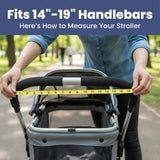 rubyloo Dog Stroller Caddy Organizer with Poop Bag Dispenser, Treat Pocket, Water Bowl – Dog Stroller Accessories with Insulated Cup Holders, Pet Storage & Non-Slip Fit for 14"-19" Wide Handlebars