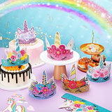 24 Pcs Unicorn Birthday Party Hats Unicorn Paper Party Crown Headbands for Girls Kids, Princess Dress up Unicorn Theme Decorations Favor Supplies Unicorn Party Headbands
