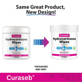Curaseb Hydrocortisone Wipes for Dogs & Cats – Instant Itch Relief for Hot Spots, Paw Licking, Rashes, Allergies, Bites, Dry Skin – with Soothing Aloe - 100 Wipes