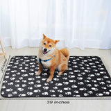 Comsmart Pet Blanket Dog Cat Soft Fleece Blankets Sleep Mat Pad Bed Cover with Paw Print for Kitten Puppy and Other Small Animals, 6 Pack of 39x35 Inches