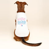 Pink Or Blue? We Love You Dog Tee Shirt | Sleeveless Breeds | Gender Reveal | Baby Announcement | Pregnancy Reveal | Boy or Girl |White, Medium 824