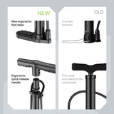 Bike Pump Floor, Advanced Bike Tire Inflator, Bicycle Hand Air Pump with Dual Presta and Schrader Valves, Handheld Pump, Suitable for Road and Mountain Bikes, Baby Stroller, Balls (Portable)