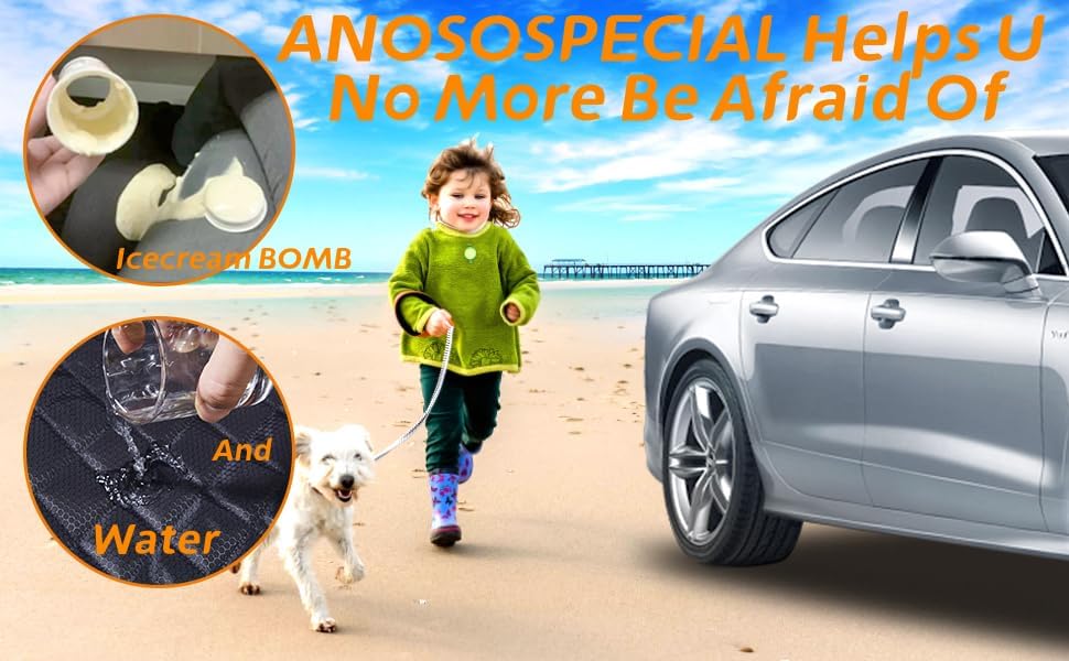 Dog Car Seat Cover for Back Seat Cover for Kids ISOFIX Car Seat Protector for Dogs Nonslip Water Proof Universal Fit Dog Car Seat Cover for Truck SUV(Large,Black)