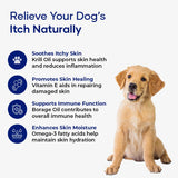 Aniwell Itch Relief Chews for Dogs – Vitamin E & Borage Oil Supplement – Packed with Beneficial Fatty Acids for Healthy Skin – Seasonal Allergies Support