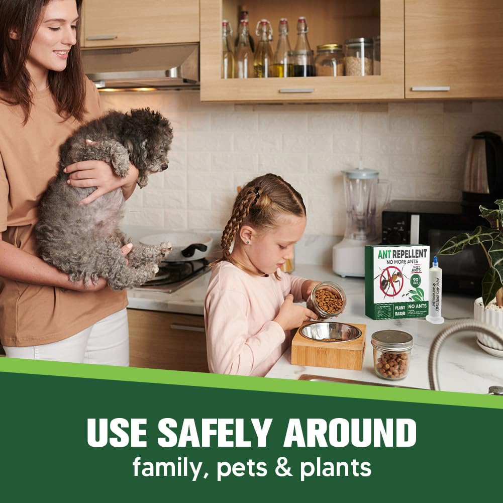 Ant Repellent Indoor Pet Safe, Ant Repellent Outdoor, Get Rid of Ant, Keeps Ants Away, Ant Deterrent for Home, Protects up to 120 sq ft, Natural Ingredients, People/Pet/Plant Friendly- 4P