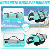 EMUST Dog Life Vests, Adjustable Dog Life Jackets for Small Dogs with Enhanced Buoyancy, Small Dogs Flotation Vest with Durable Rescue Handle, Turquoise,XS
